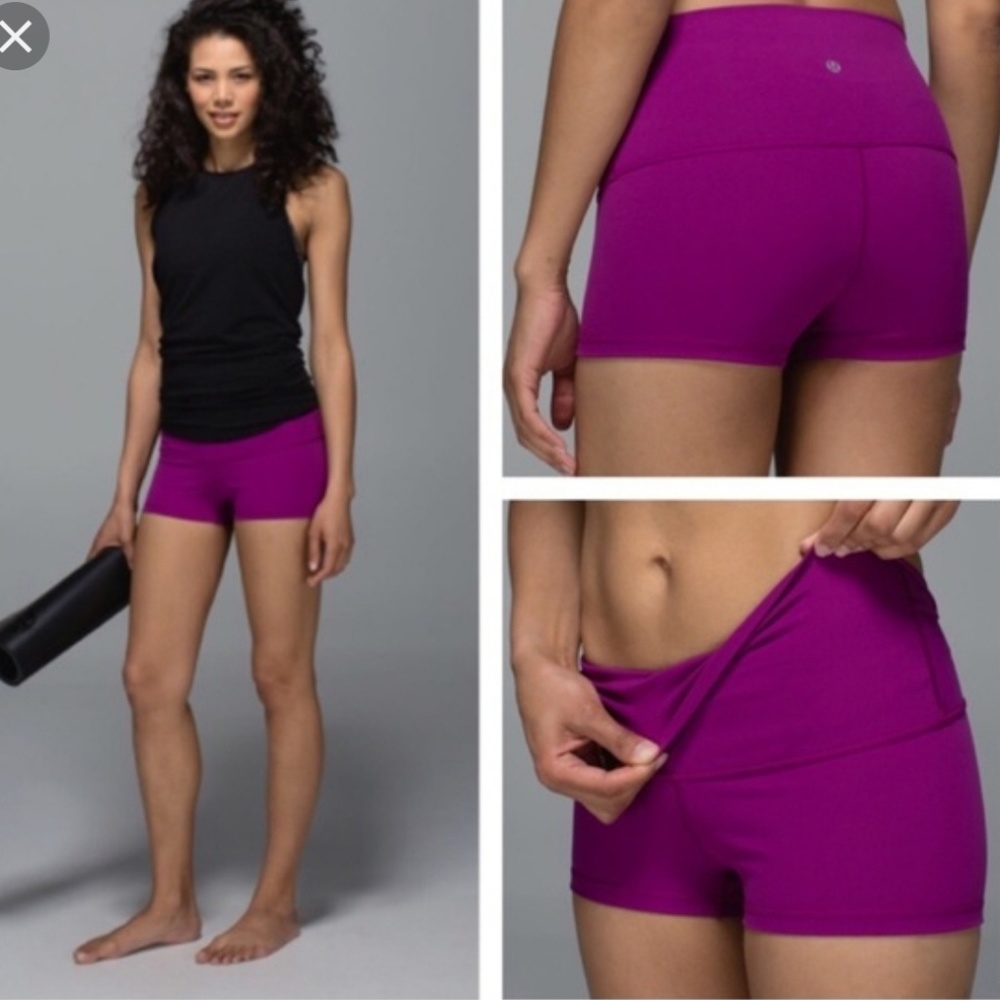 Lululemon Boogie Roll Down Shorts in Regal Plum